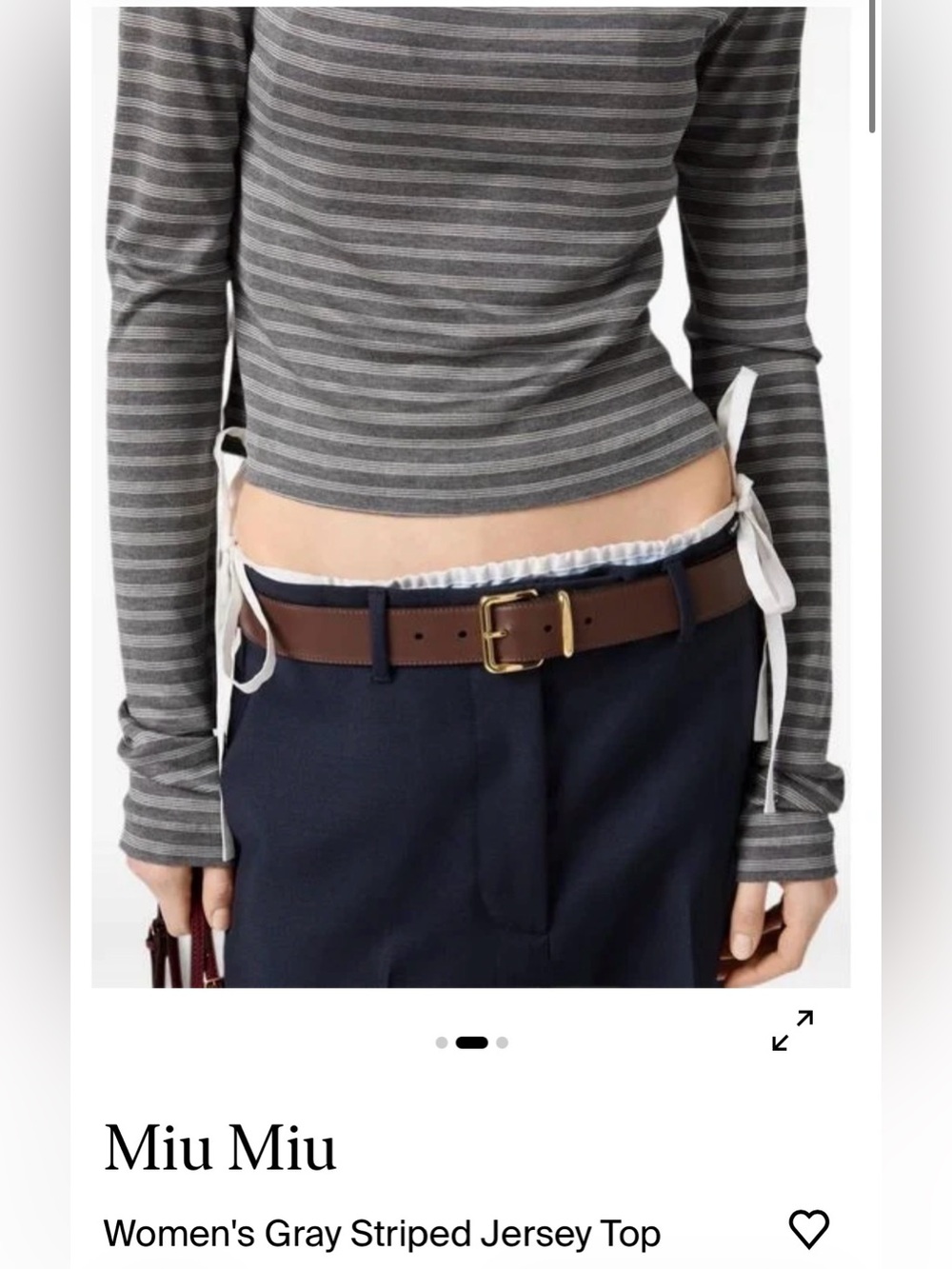 NWT Miu Miu Striped Jersey Top